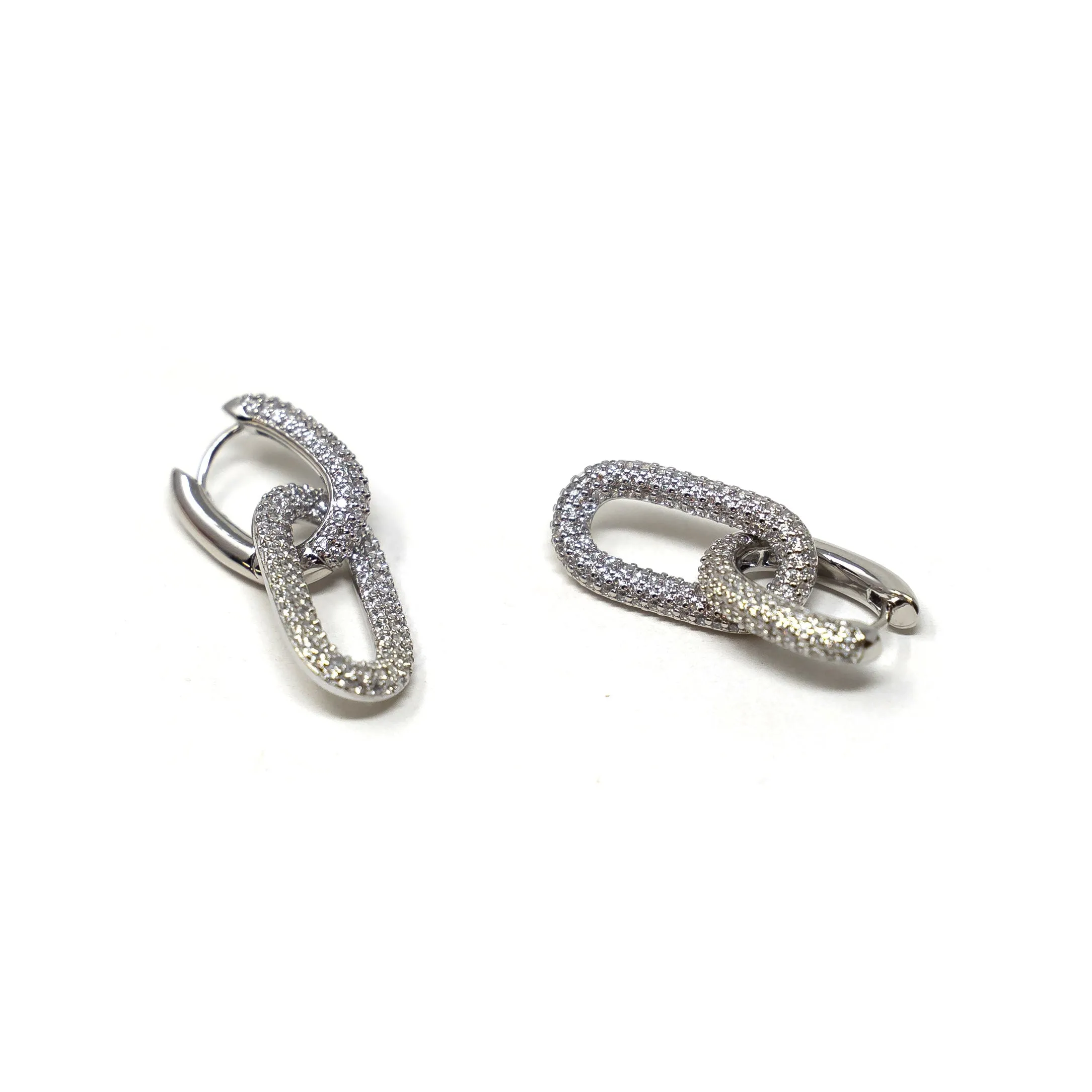 Pave Party Link Earrings