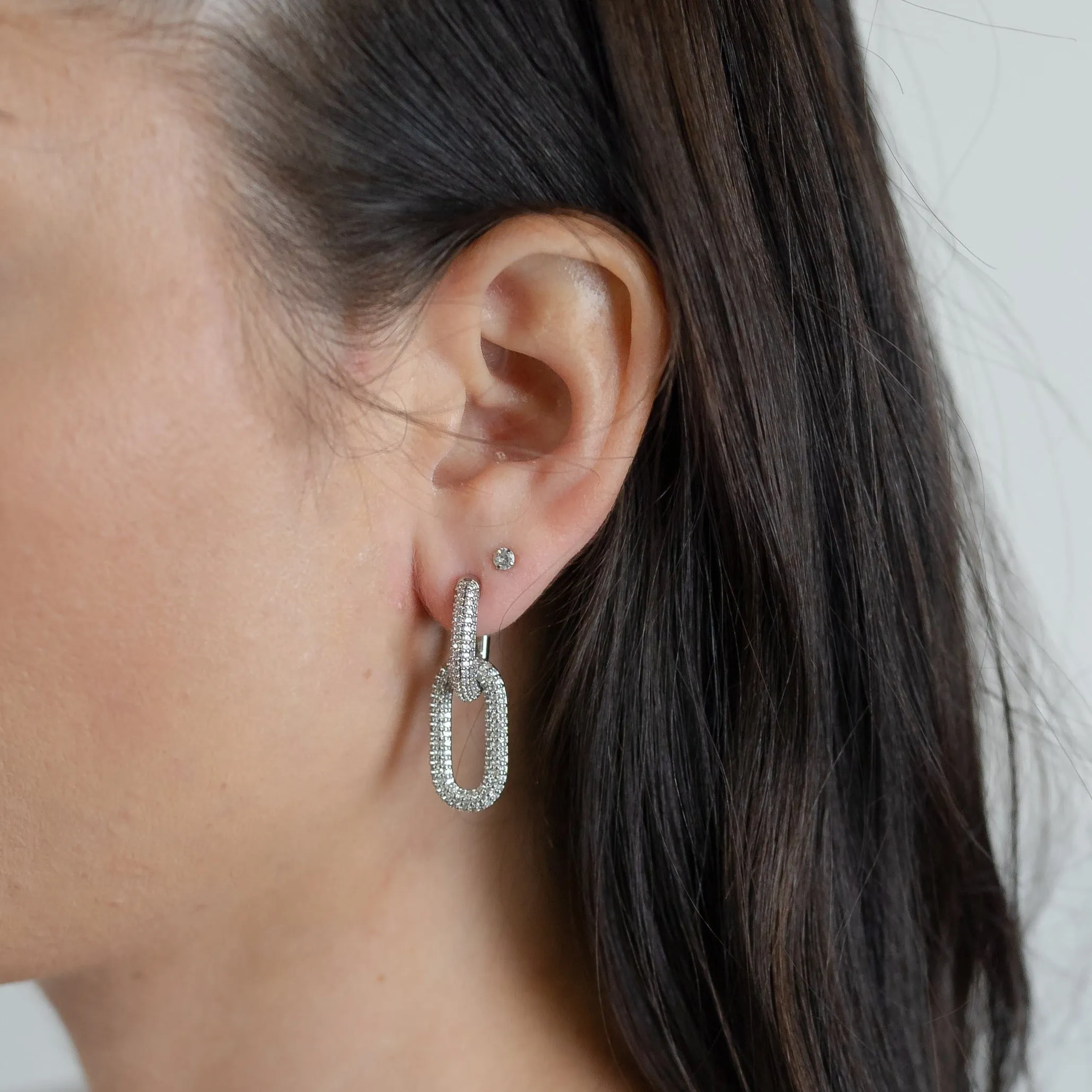 Pave Party Link Earrings