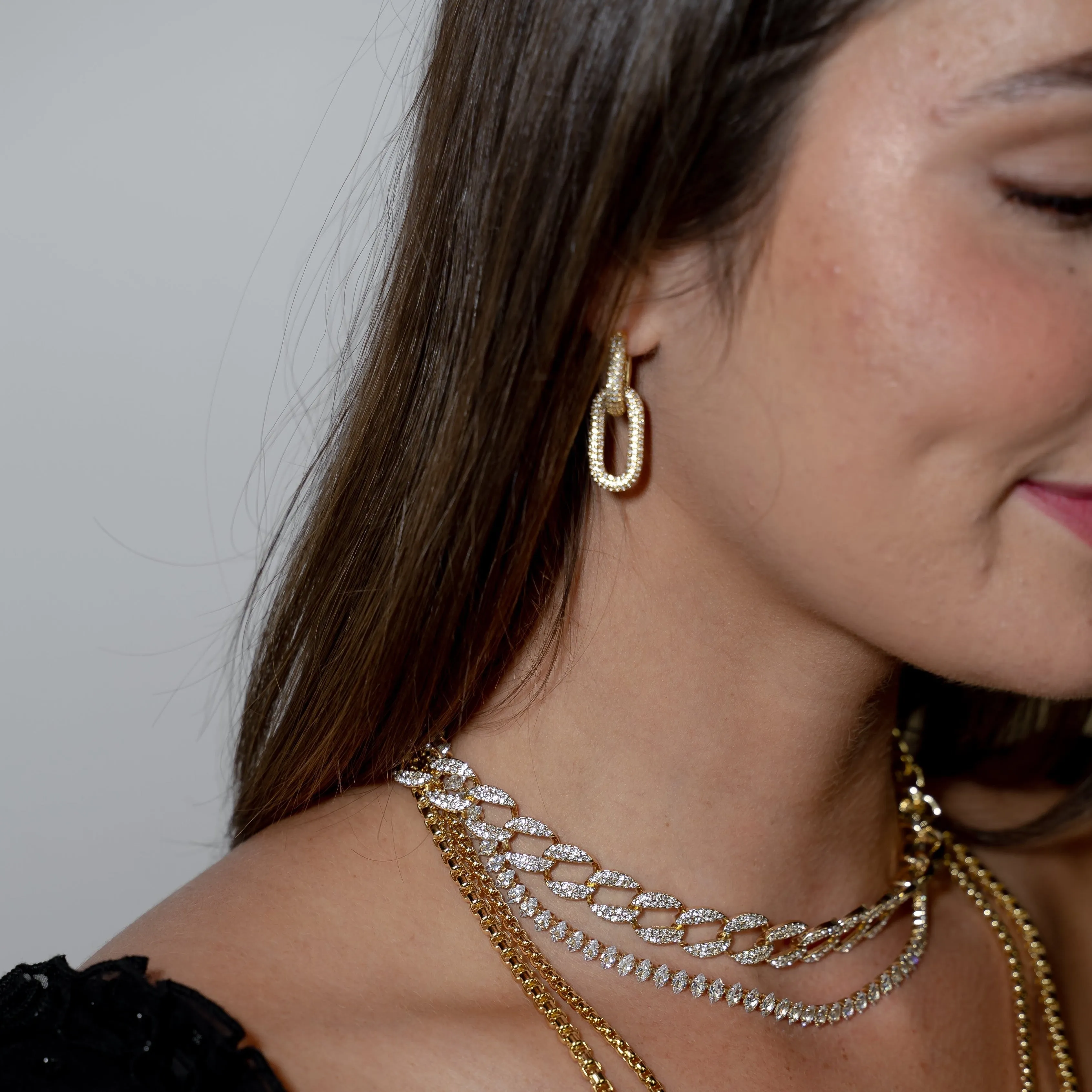 Pave Party Link Earrings