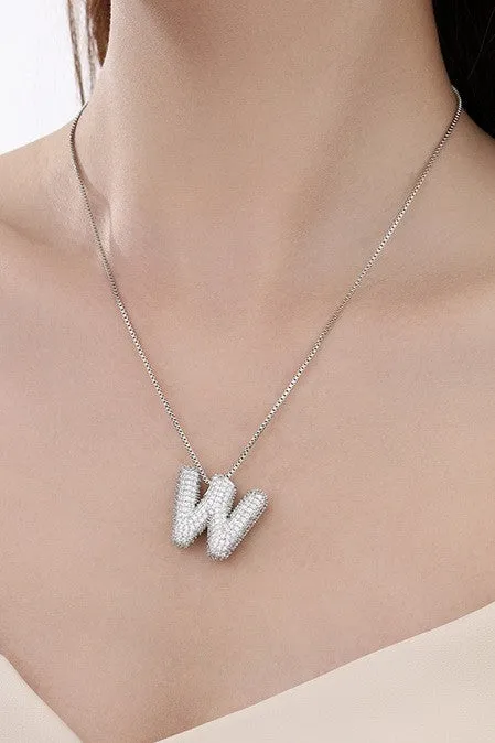 Personalized Bubble Necklace M Silver