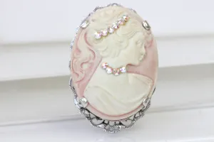 PINK CAMEO BROOCH