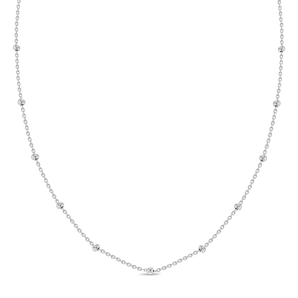 Polished Satellite Chain 18" Kids / Teen - Sterling Silver