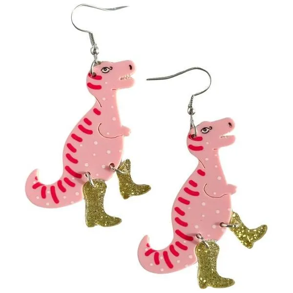 Pop Cowgirl Dino Pink Earrings