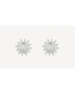 Pura Vida Moonstone Sunray Studs Silver