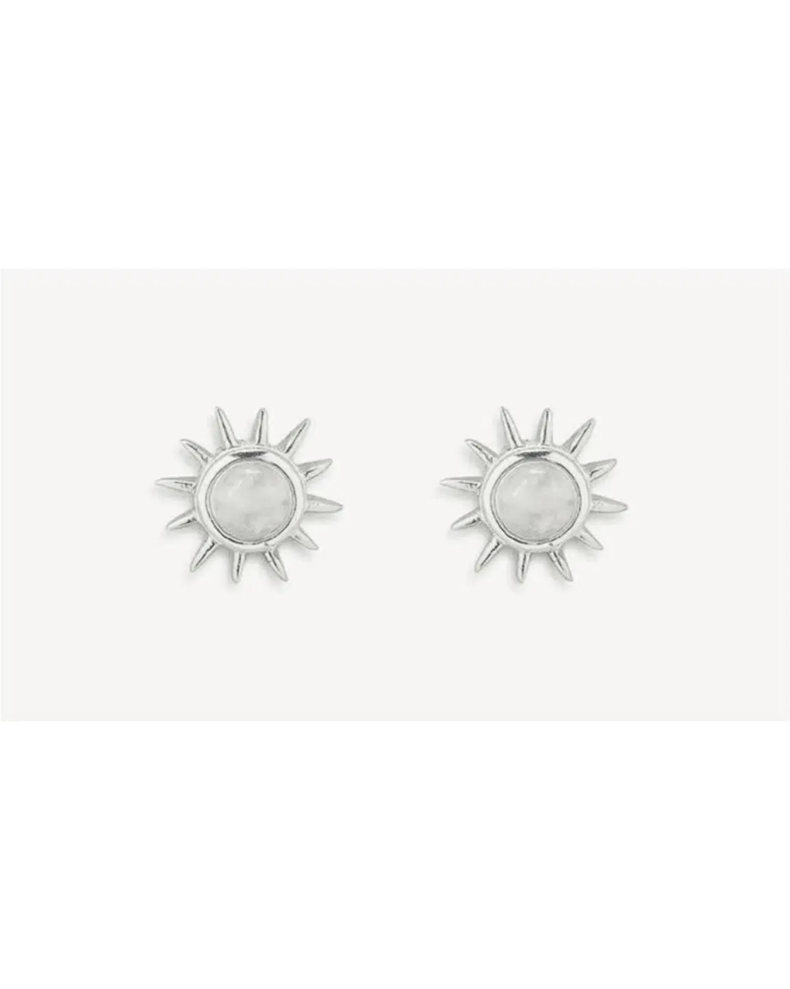 Pura Vida Moonstone Sunray Studs Silver