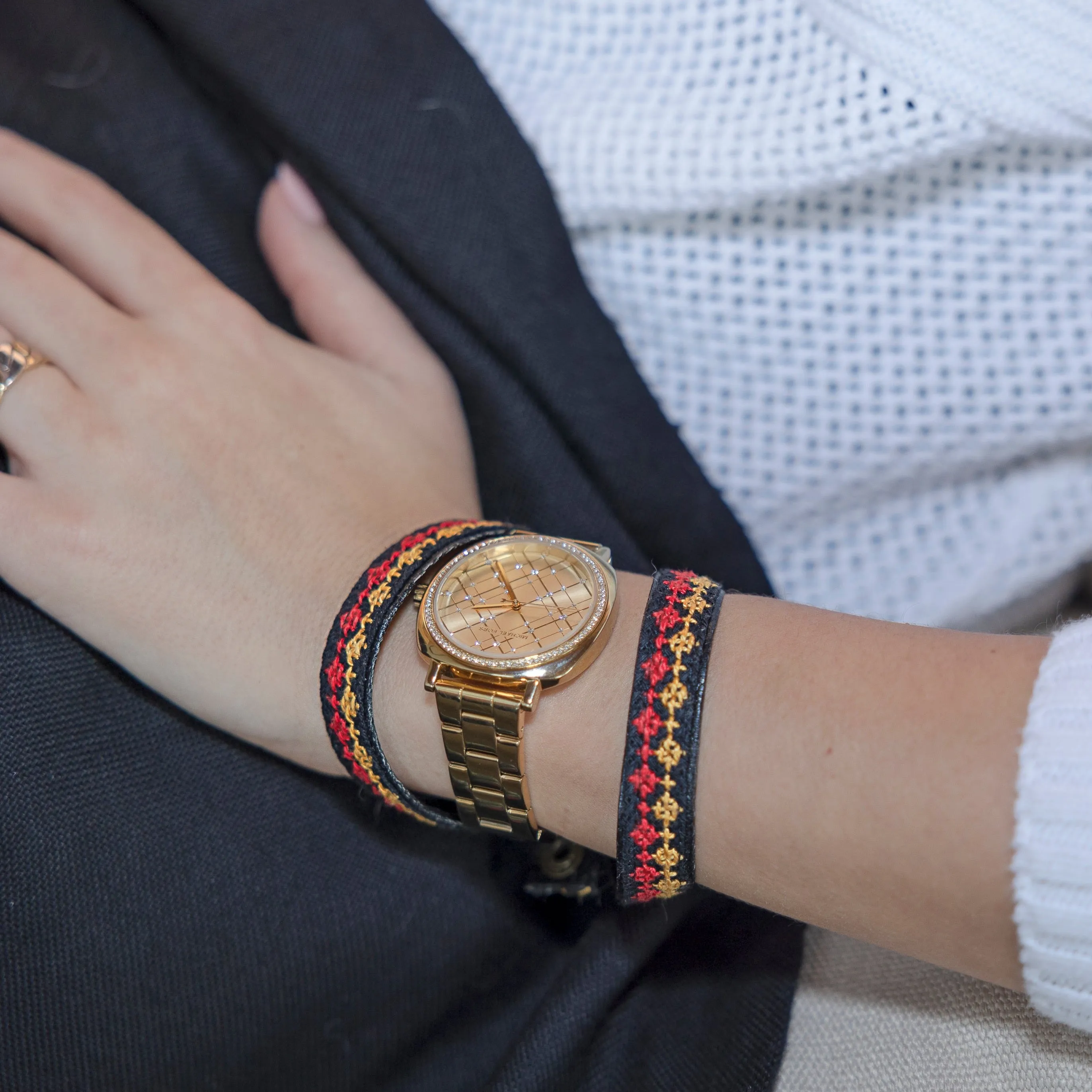 Rana Choker / Wrap Bracelet- Saffron