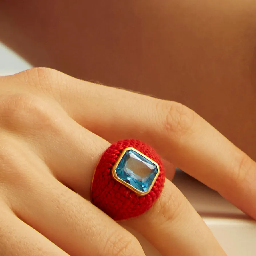 Red Bombé Ring