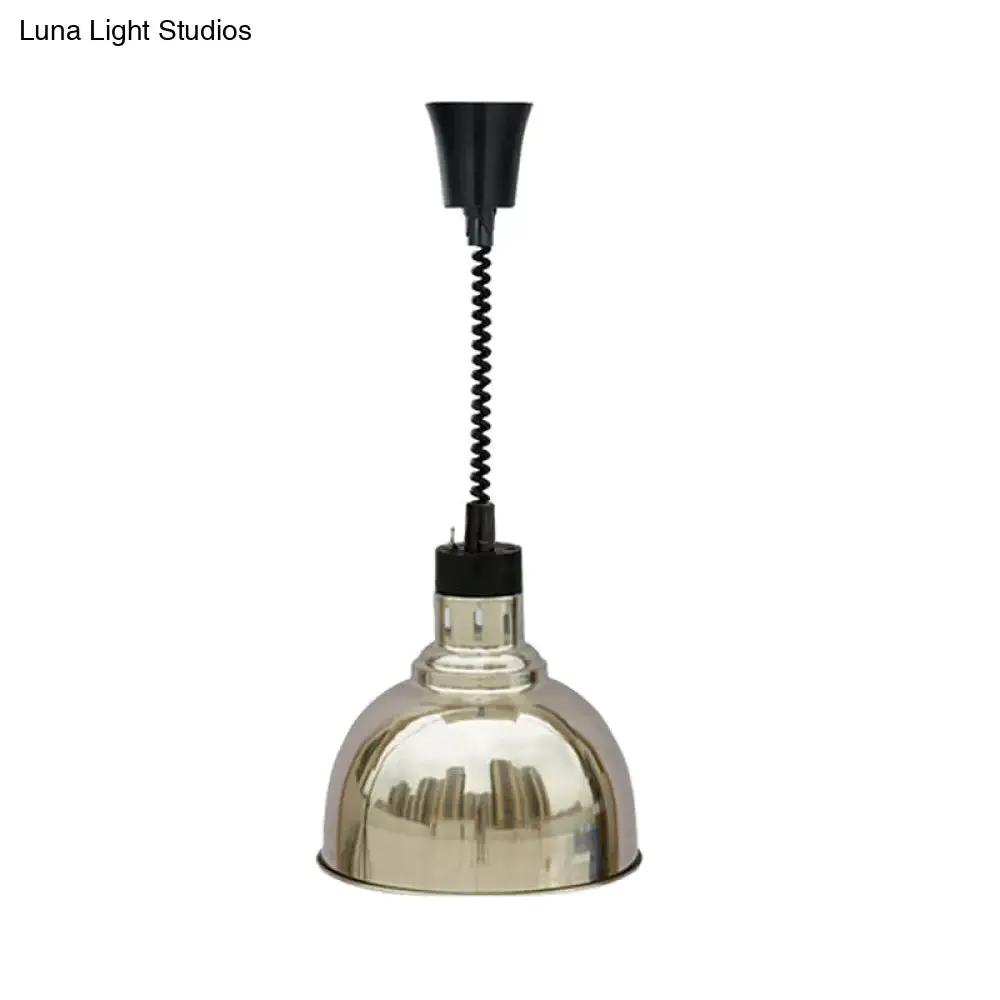 Retro Dome Suspension Light: Stylish Extendable 1-Head Metal Pendant in Bronze/Copper - Indoor Lighting