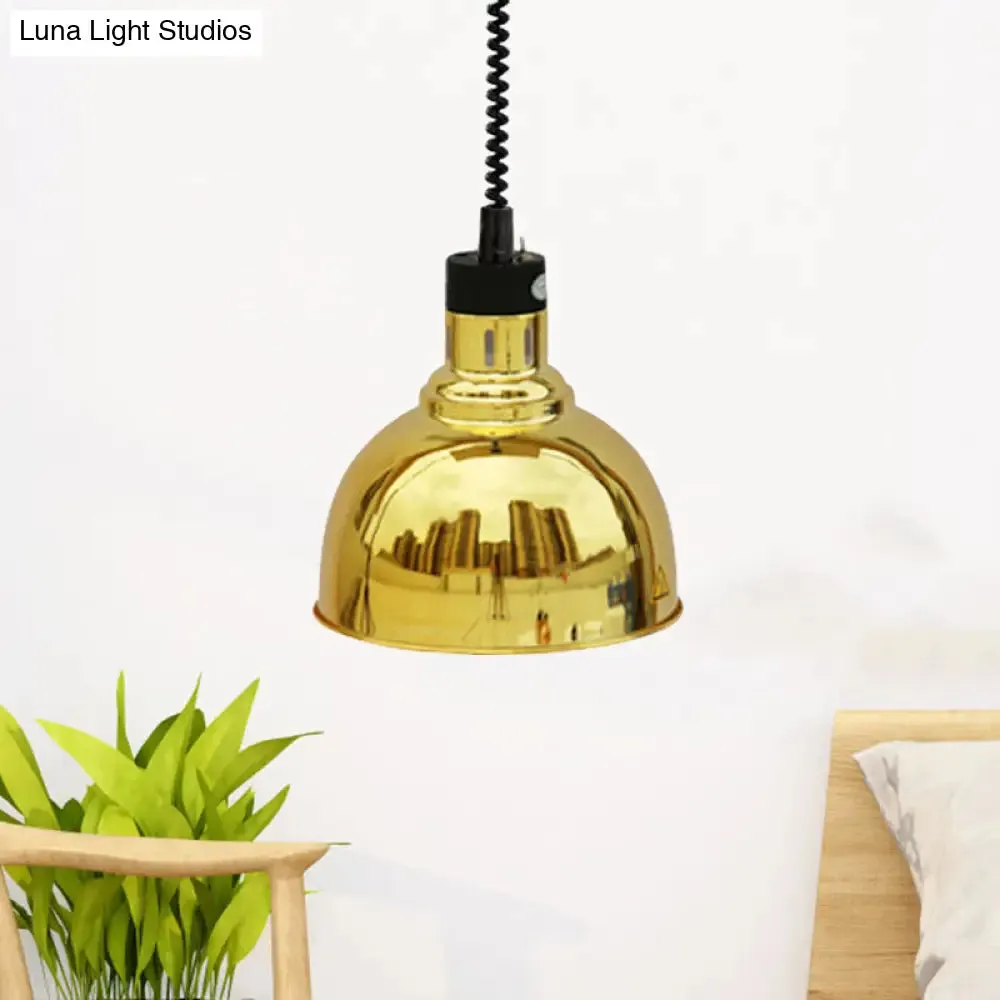 Retro Dome Suspension Light: Stylish Extendable 1-Head Metal Pendant in Bronze/Copper - Indoor Lighting