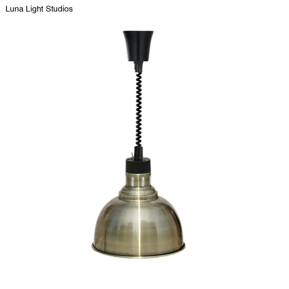 Retro Dome Suspension Light: Stylish Extendable 1-Head Metal Pendant in Bronze/Copper - Indoor Lighting