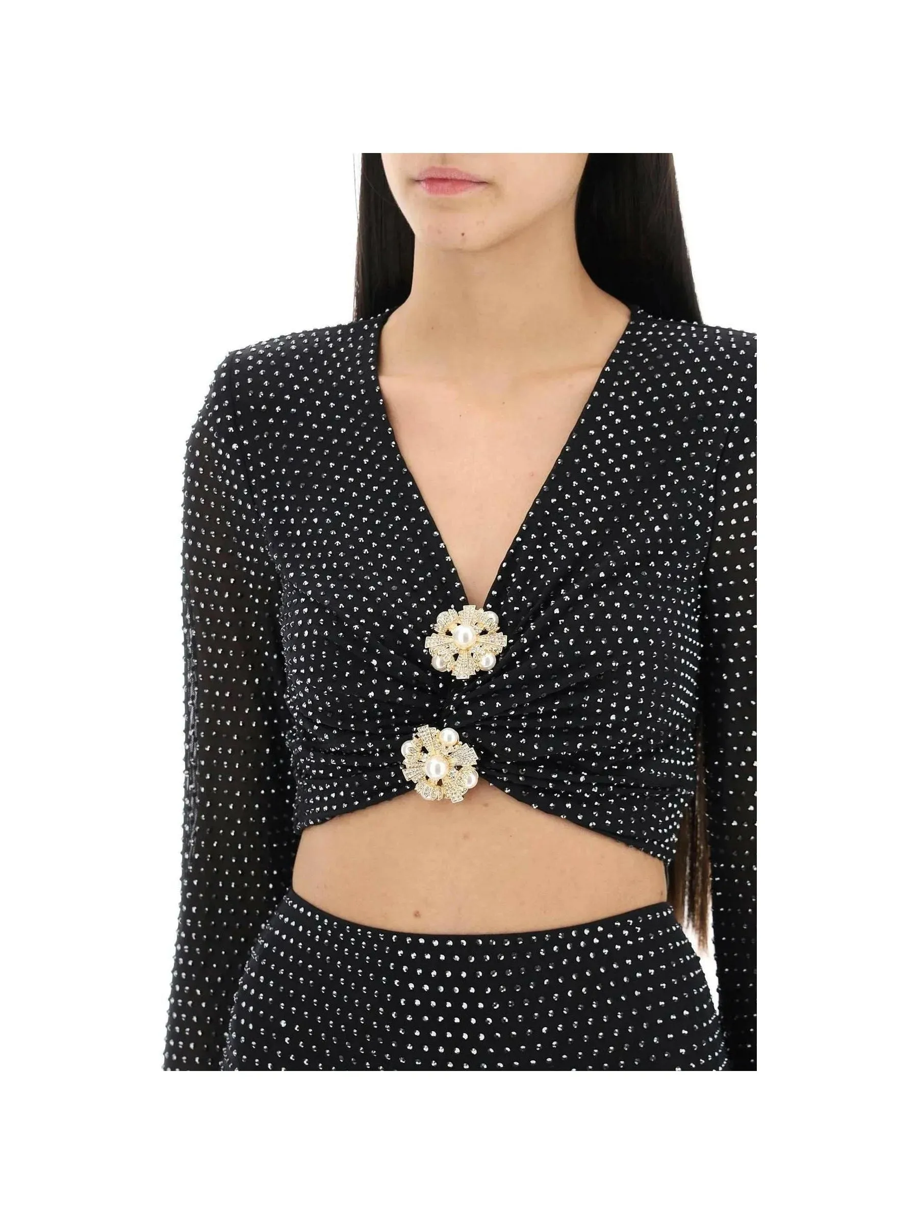 Rhinestone Mesh Top