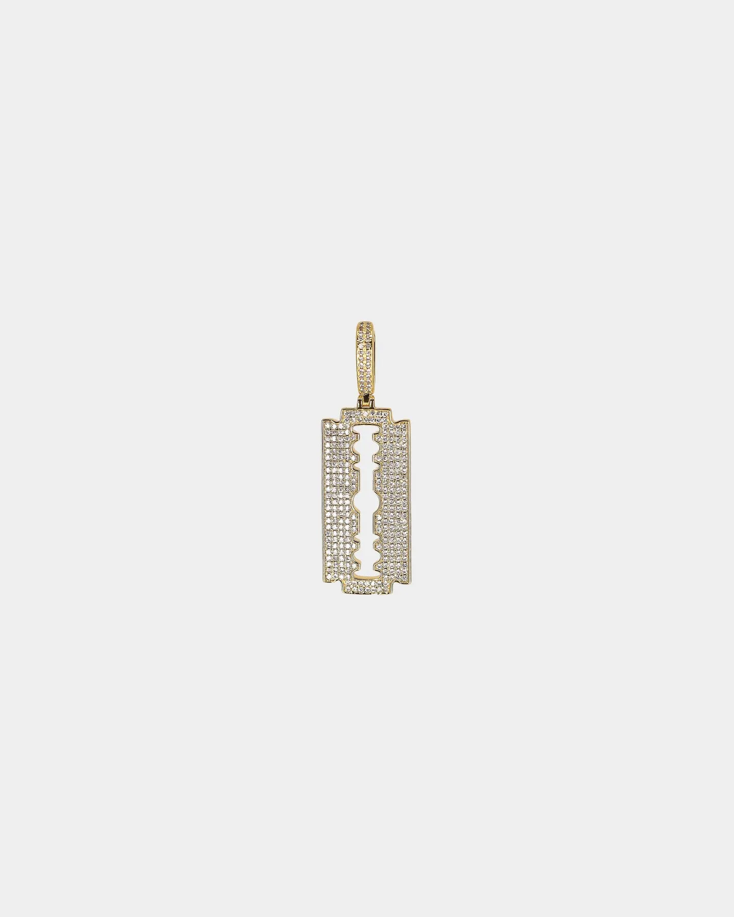 Saint Morta Iced Razor Pendant Iced Gold