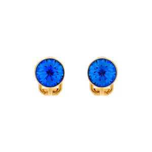 Sapphire Crystal Stud Clip Earrings