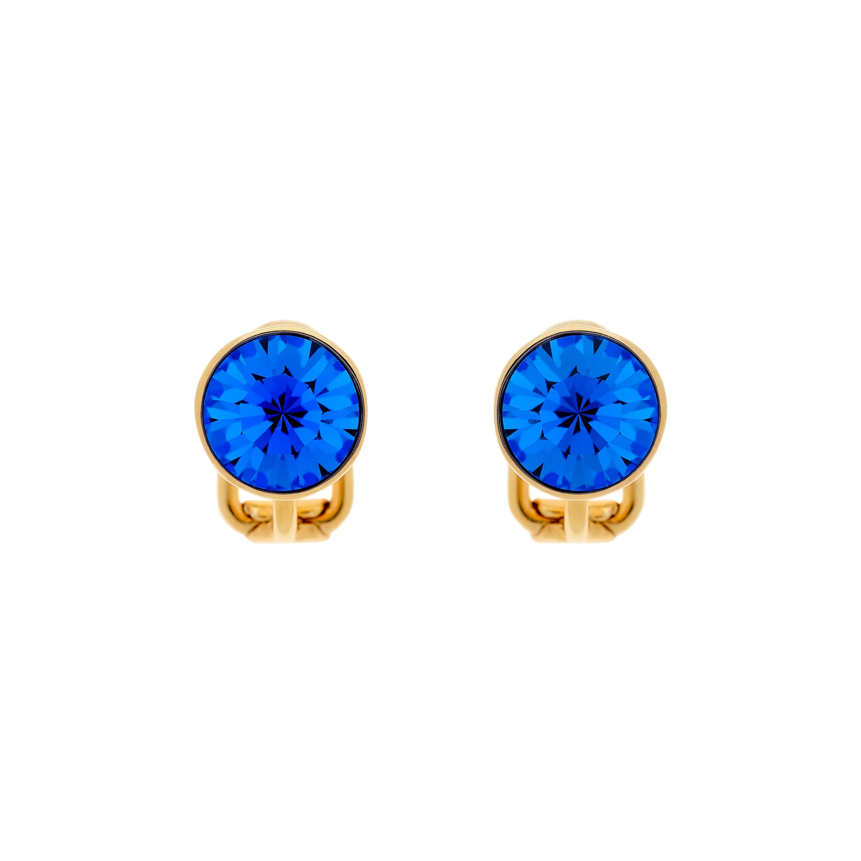 Sapphire Crystal Stud Clip Earrings