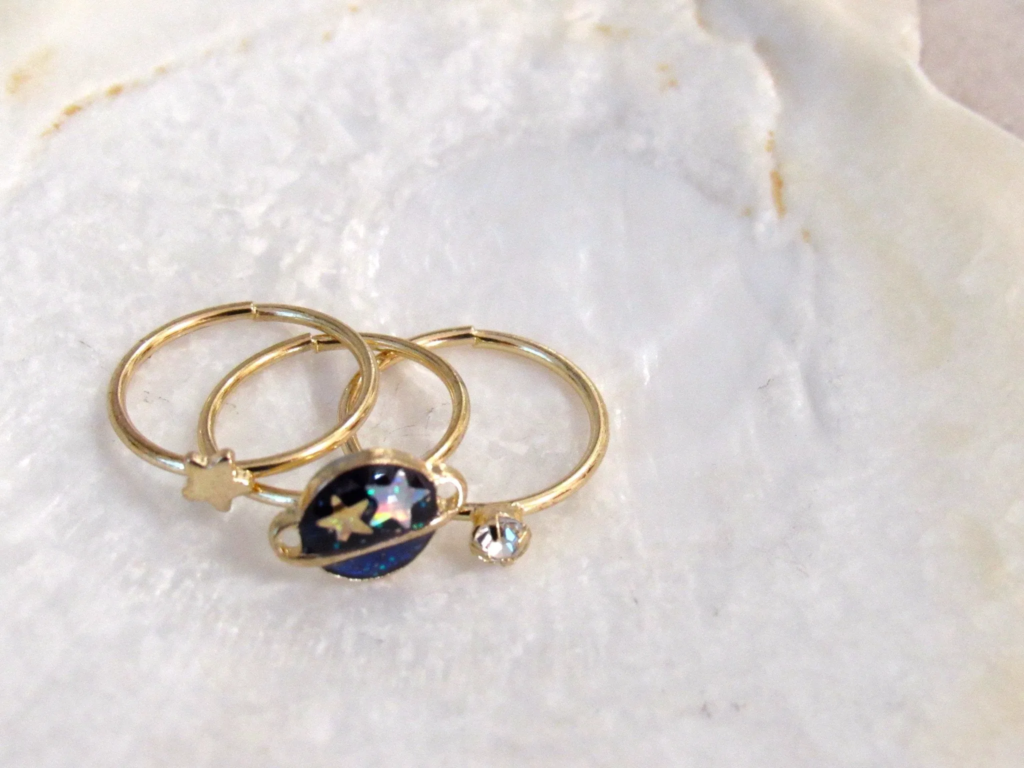 Saturn Star Midi Ring Set (3pc)