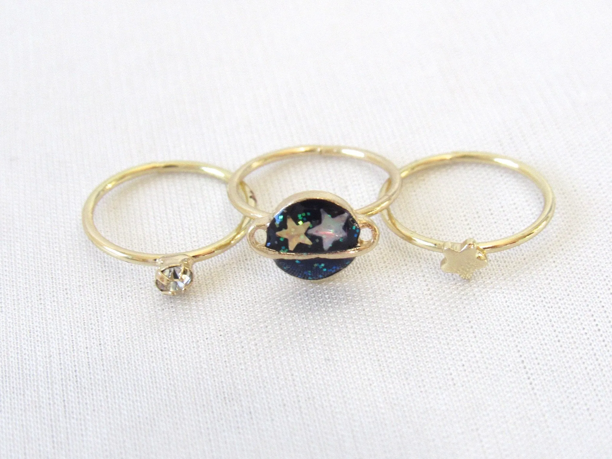 Saturn Star Midi Ring Set (3pc)