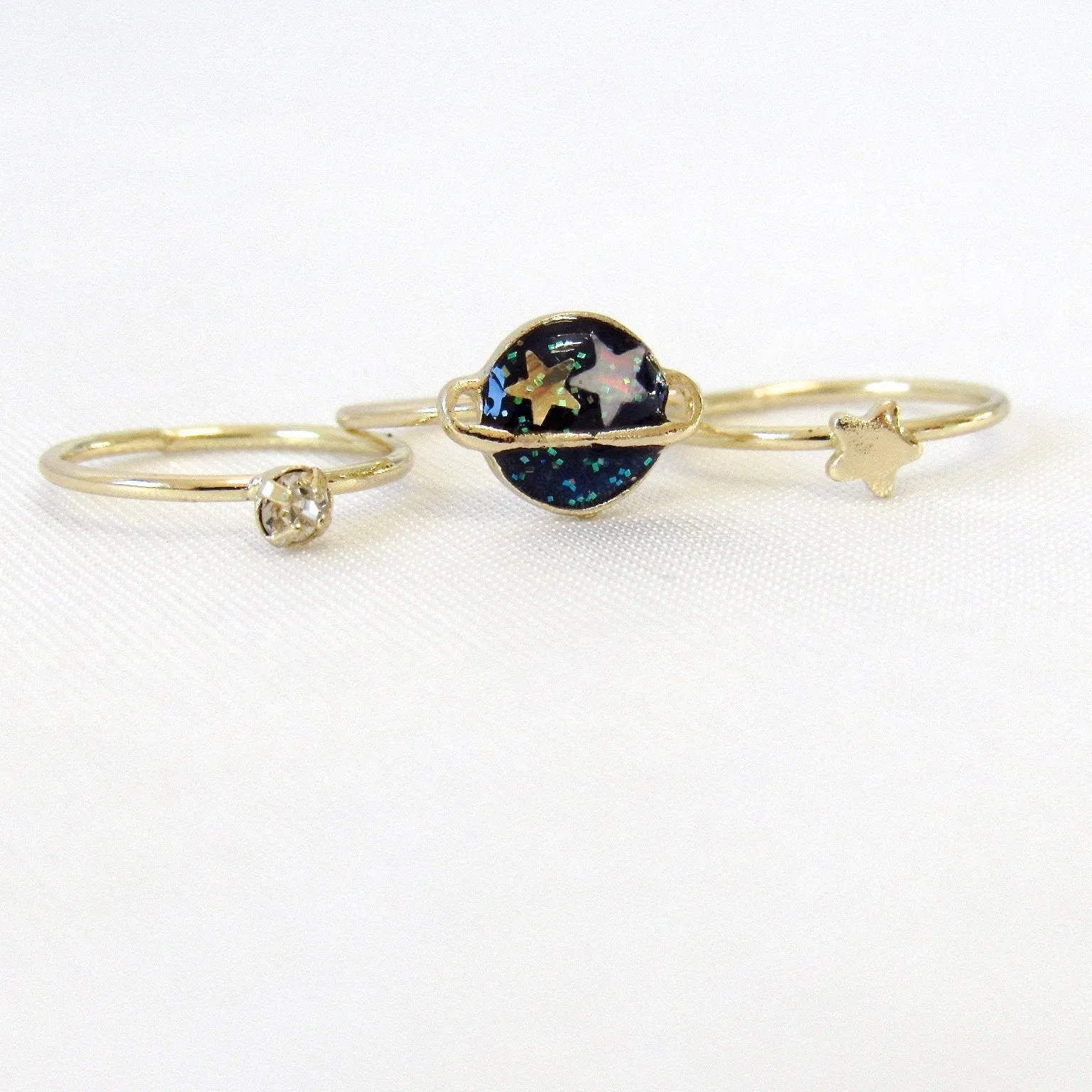 Saturn Star Midi Ring Set (3pc)