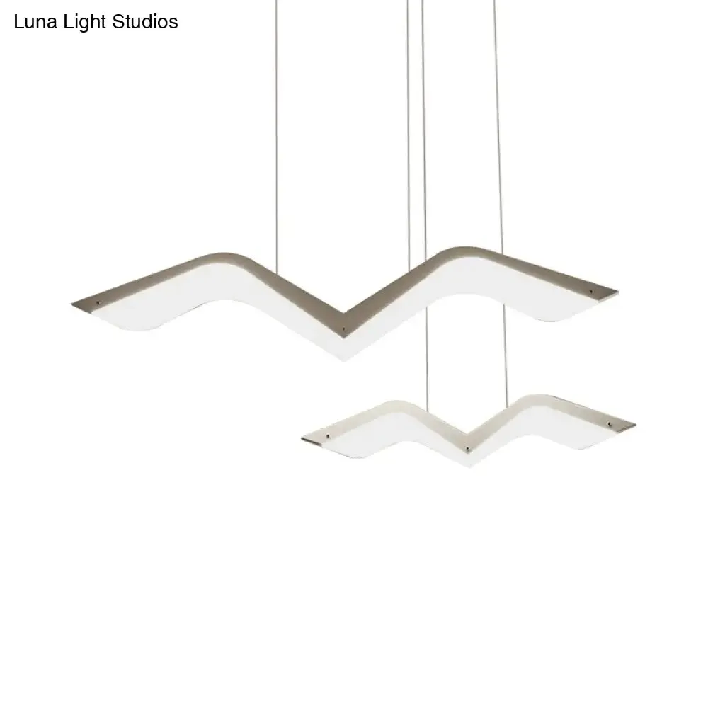 Seagull Multi Light Pendant LED Hanging Lamp in Elegant White Acrylic Shade - Choose from 2, 3, 4 or 5 Lights