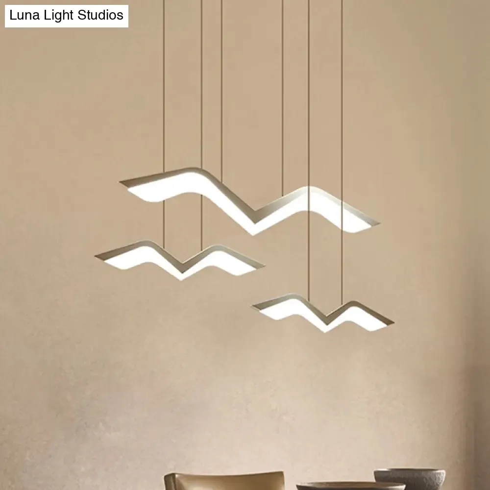 Seagull Multi Light Pendant LED Hanging Lamp in Elegant White Acrylic Shade - Choose from 2, 3, 4 or 5 Lights