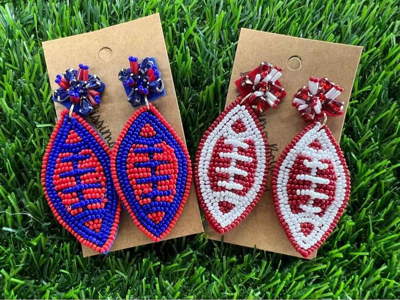 Seeded Football Earrings