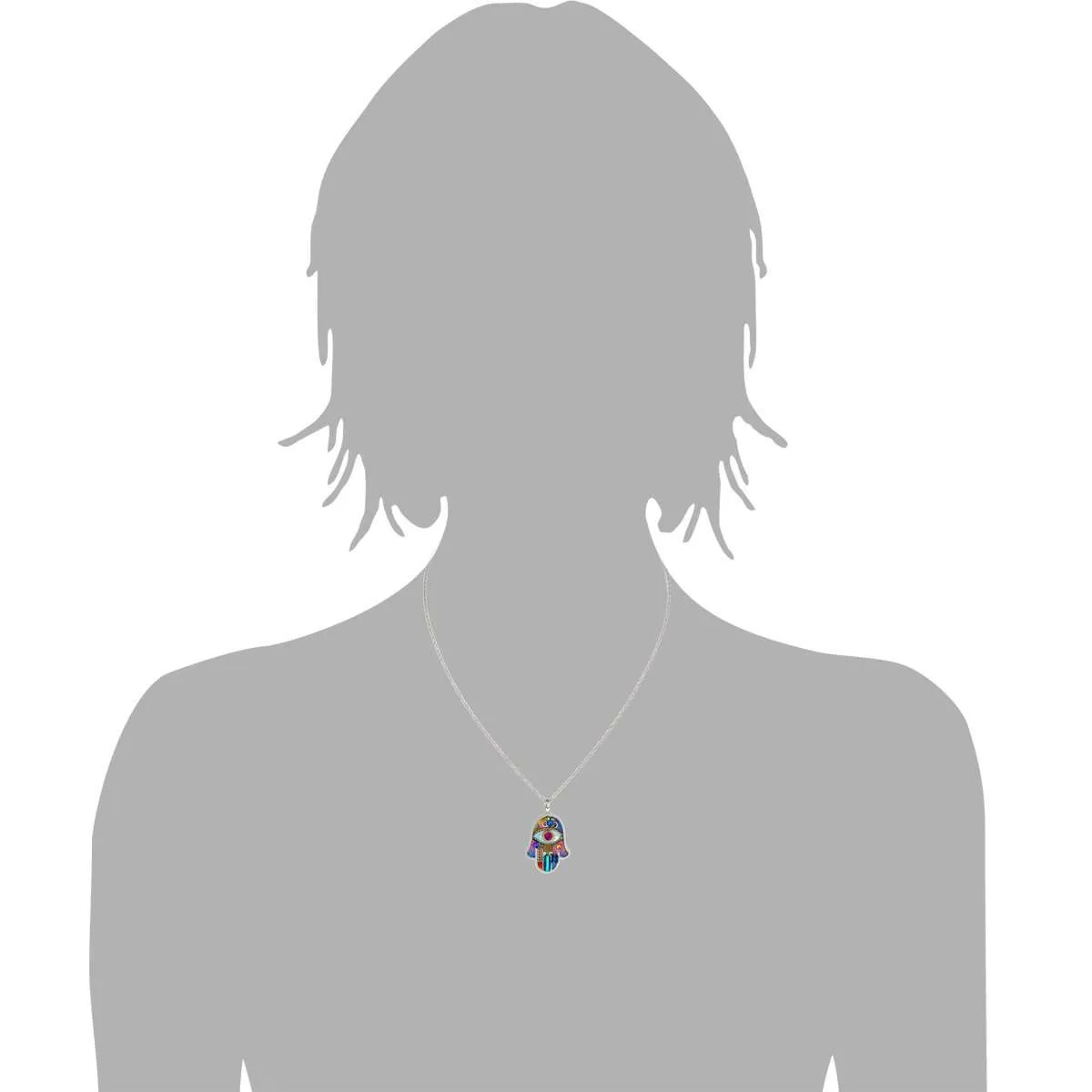 Seeka Iridescent Pastel Hamsa Necklace