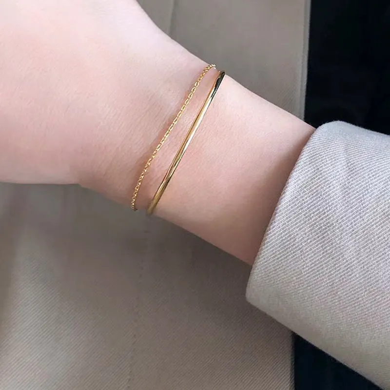 Semi-arc Plain Simple Fashion Multi-layer Bracelet