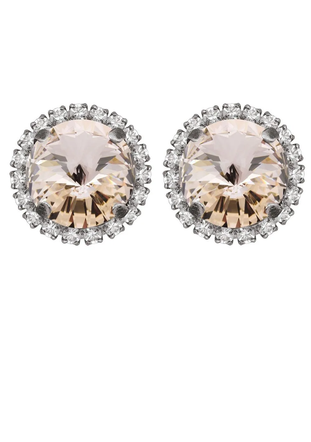 Silk Rivoli Studs with Strass