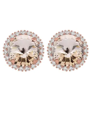 Silk Rivoli Studs with Strass