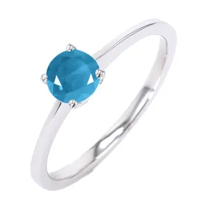 Silver Blue Topaz 5/8Ctw Ring