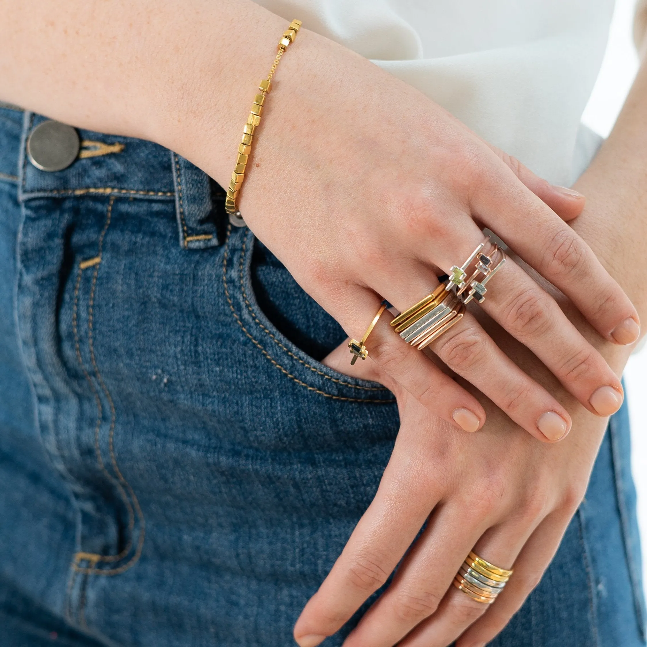 Silver Blue Topaz Ring Anais