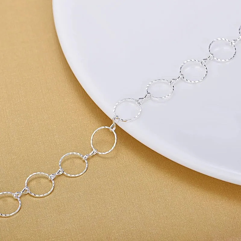 Silver Circle Bracelet Simple Round Anklet