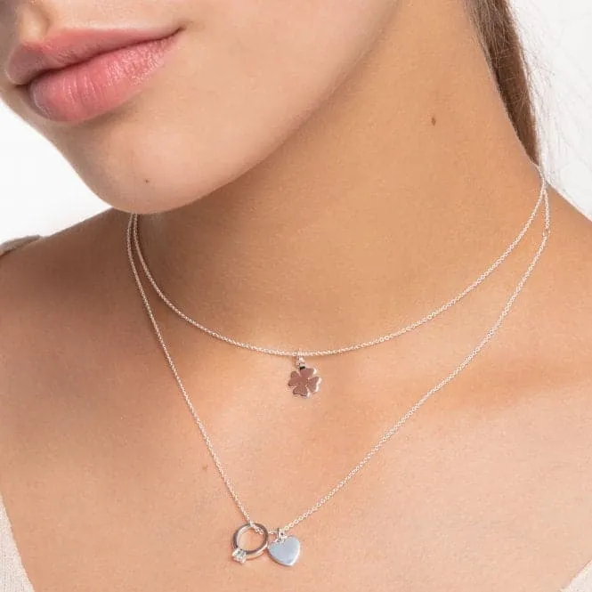 Silver Cloverleaf Necklace KE2037-001-21