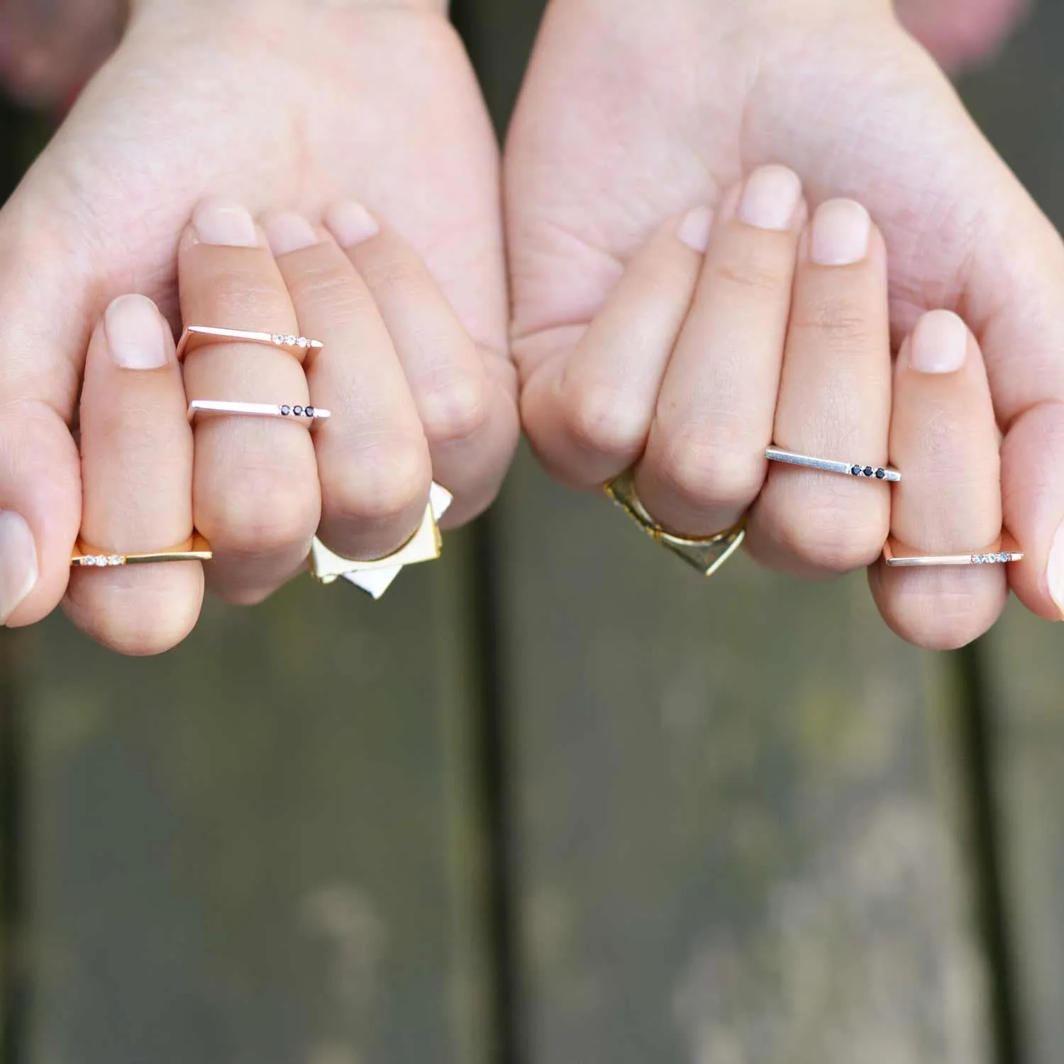 Silver Minerva Bar Stacking Ring