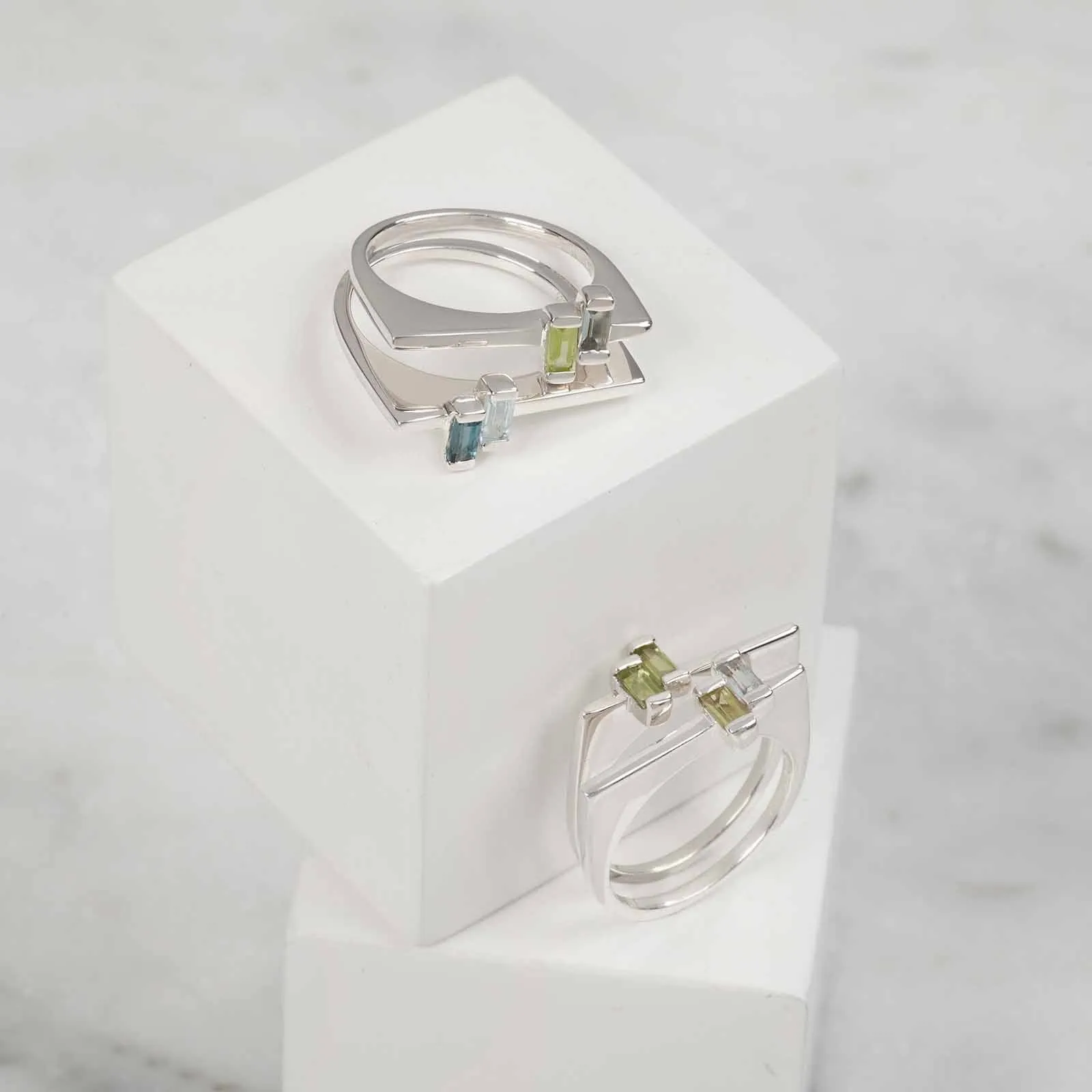 Silver Ring Peridot Anais