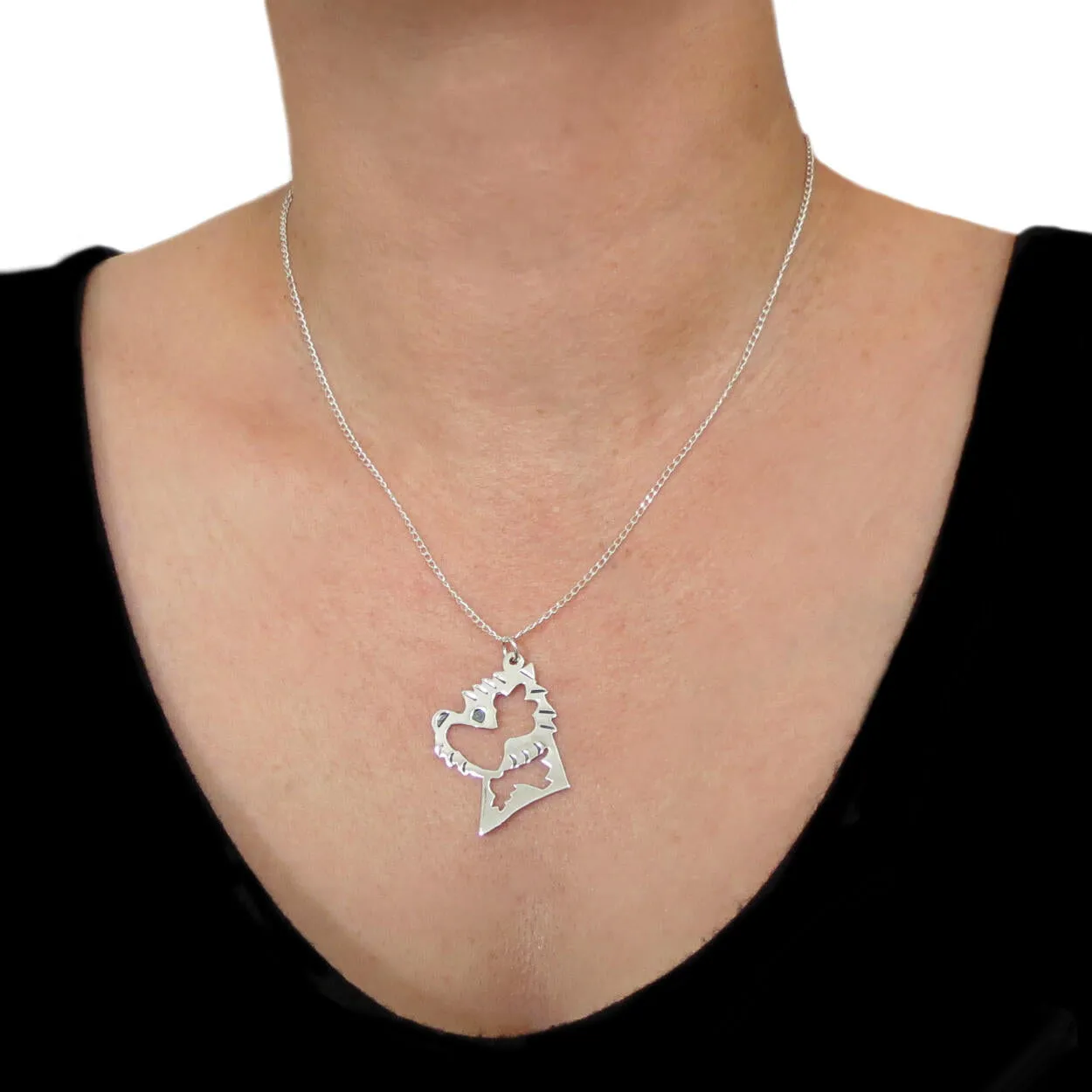 Silver Terrier Dog Pendant Necklace