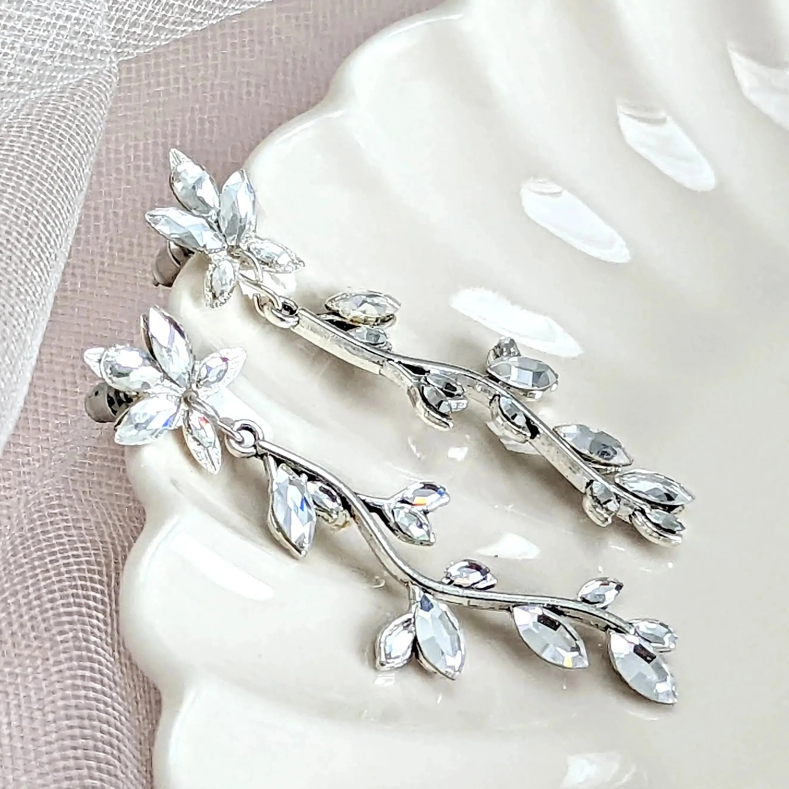 Silver Wedding Earrings