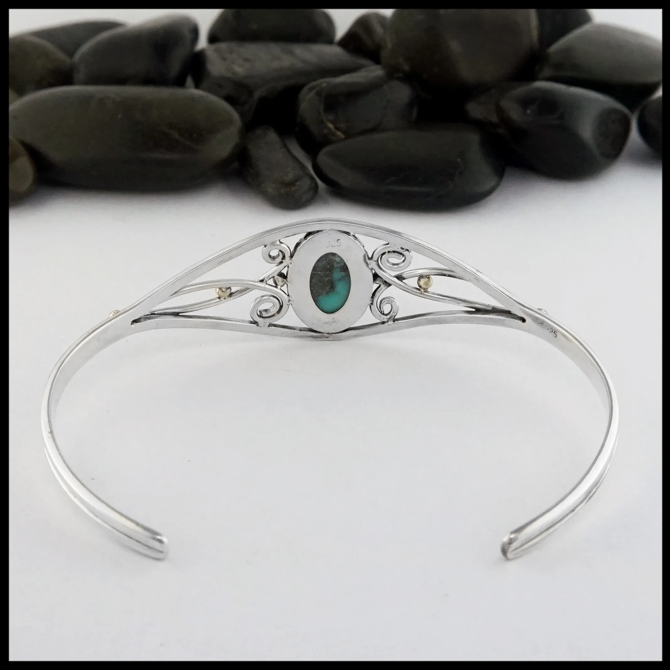 Simple Cuff Bracelet with Turquoise