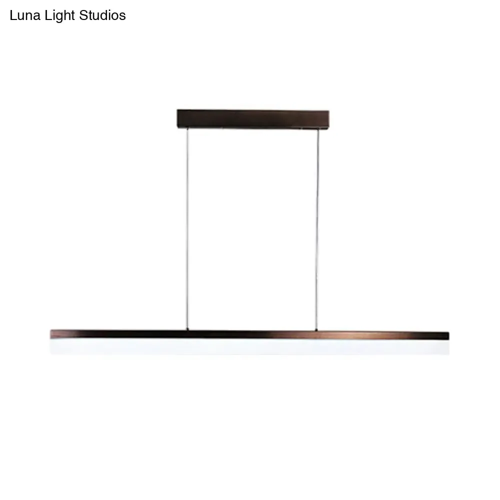 Sleek Black/White/Brown Linear Pendant LED Light in Warm/White/Natural, 31.5"/39"/47" Wide