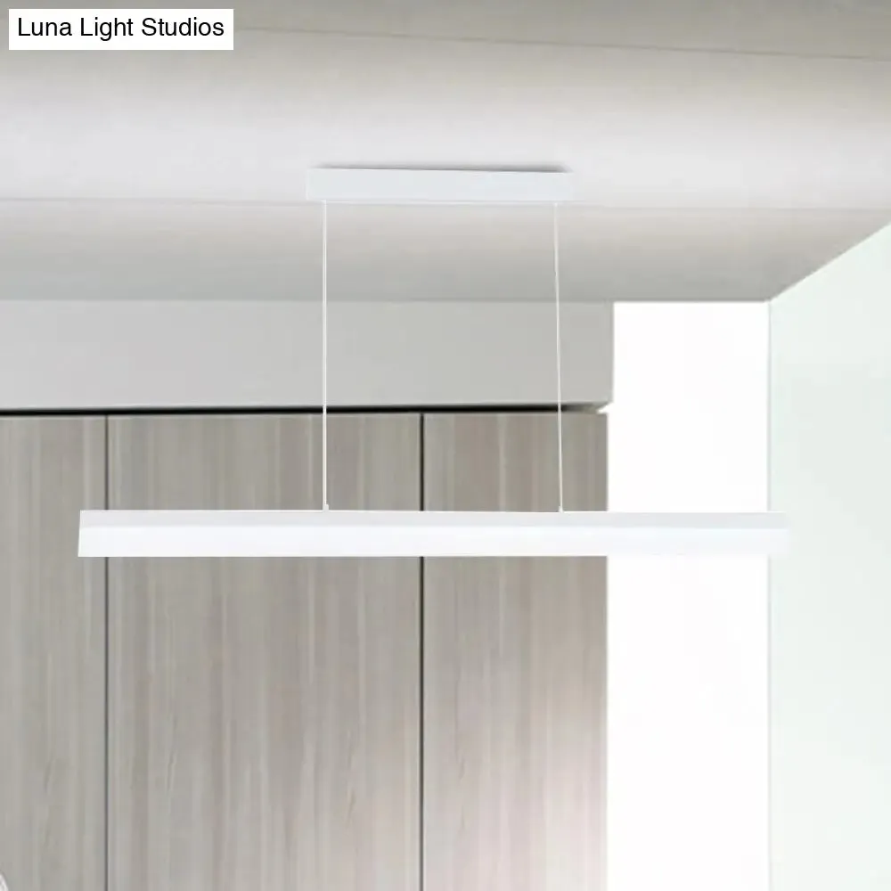 Sleek Black/White/Brown Linear Pendant LED Light in Warm/White/Natural, 31.5"/39"/47" Wide