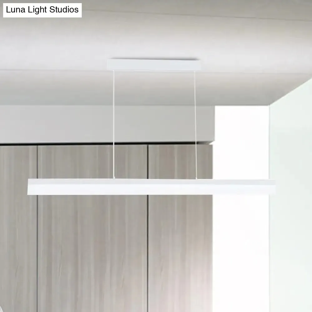 Sleek Black/White/Brown Linear Pendant LED Light in Warm/White/Natural, 31.5"/39"/47" Wide