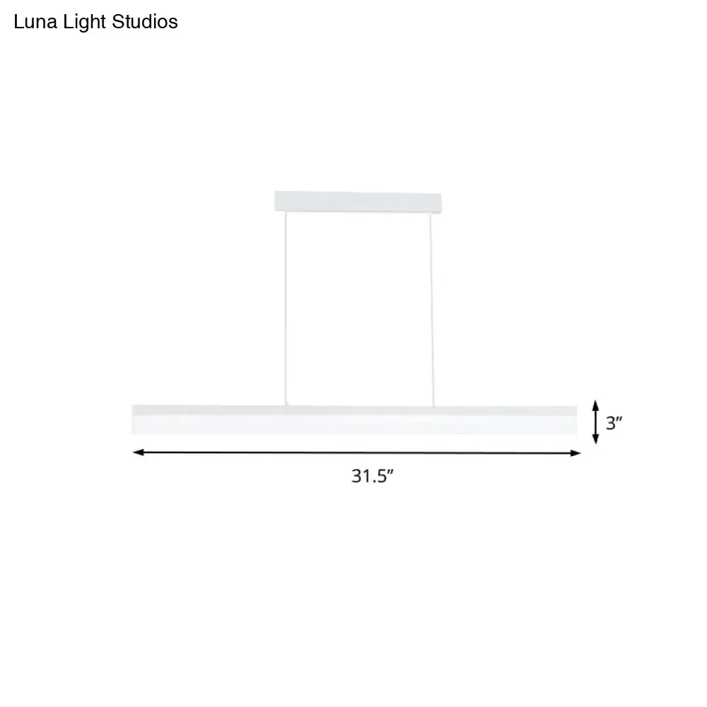 Sleek Black/White/Brown Linear Pendant LED Light in Warm/White/Natural, 31.5"/39"/47" Wide