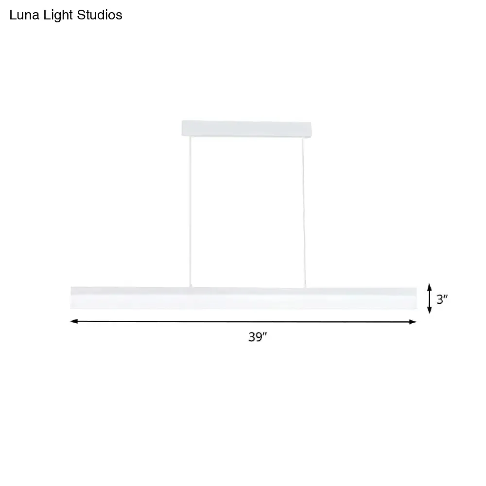 Sleek Black/White/Brown Linear Pendant LED Light in Warm/White/Natural, 31.5"/39"/47" Wide