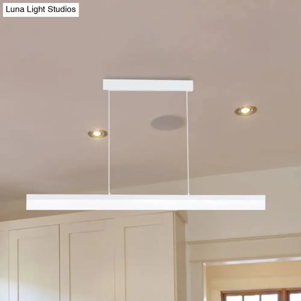 Sleek Black/White/Brown Linear Pendant LED Light in Warm/White/Natural, 31.5"/39"/47" Wide