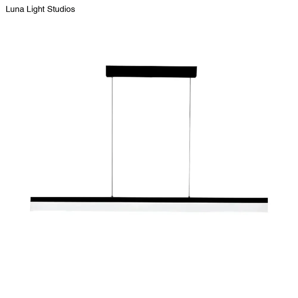 Sleek Black/White/Brown Linear Pendant LED Light in Warm/White/Natural, 31.5"/39"/47" Wide