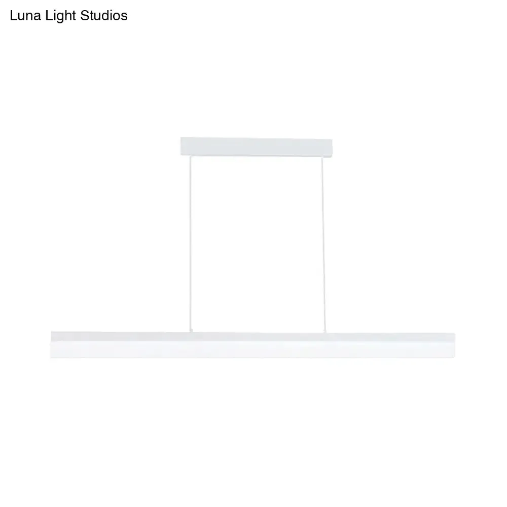 Sleek Black/White/Brown Linear Pendant LED Light in Warm/White/Natural, 31.5"/39"/47" Wide