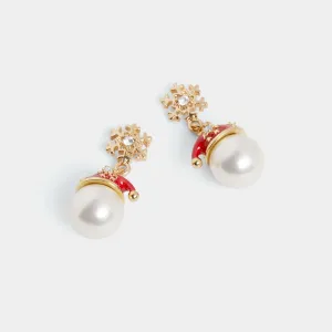 Snowflake Santa Dangle Earring