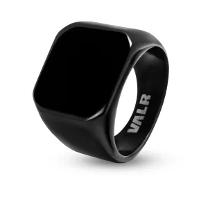 Stainless Steel Black Signet Ring - The Svartr Ring