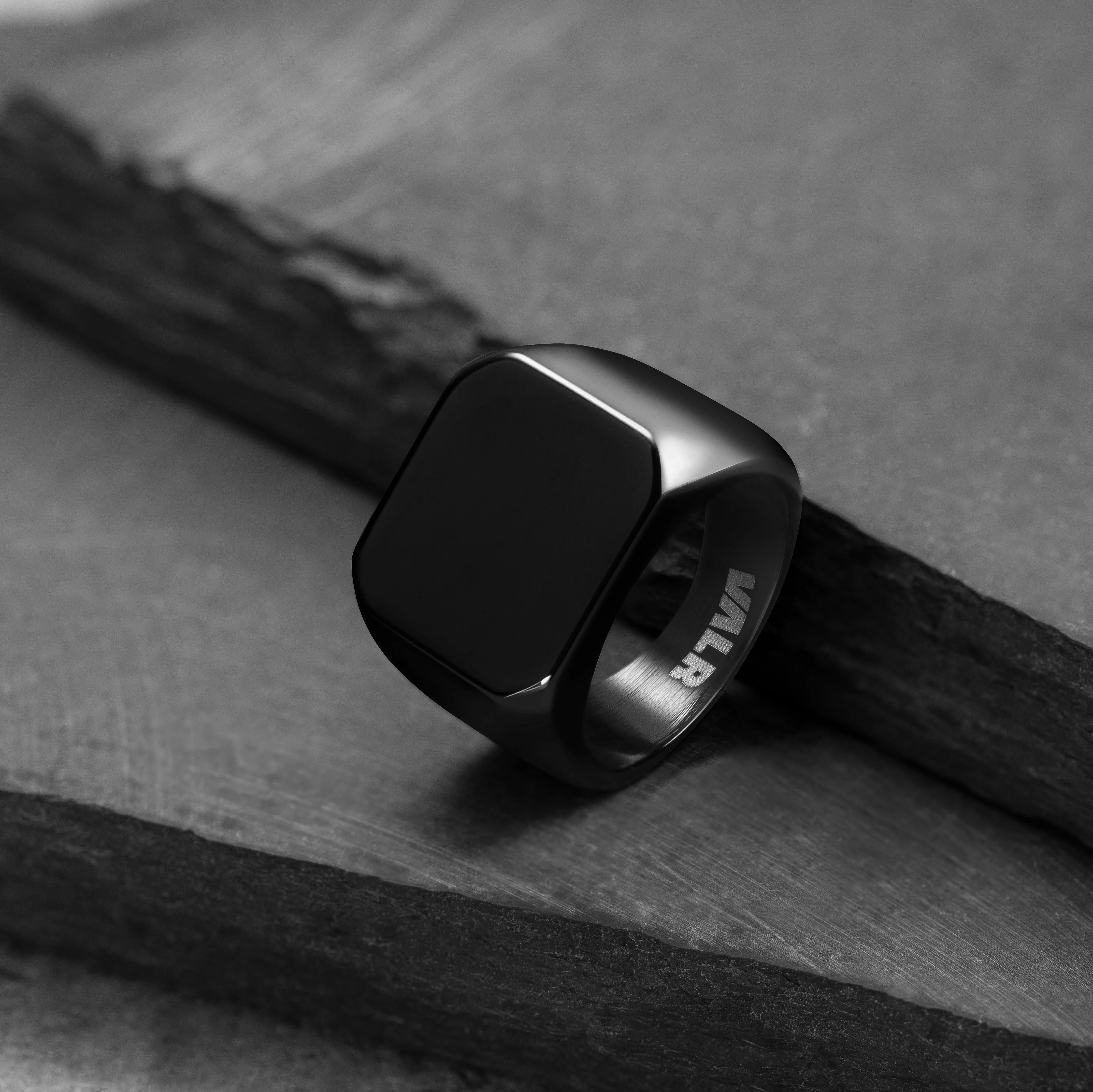 Stainless Steel Black Signet Ring - The Svartr Ring