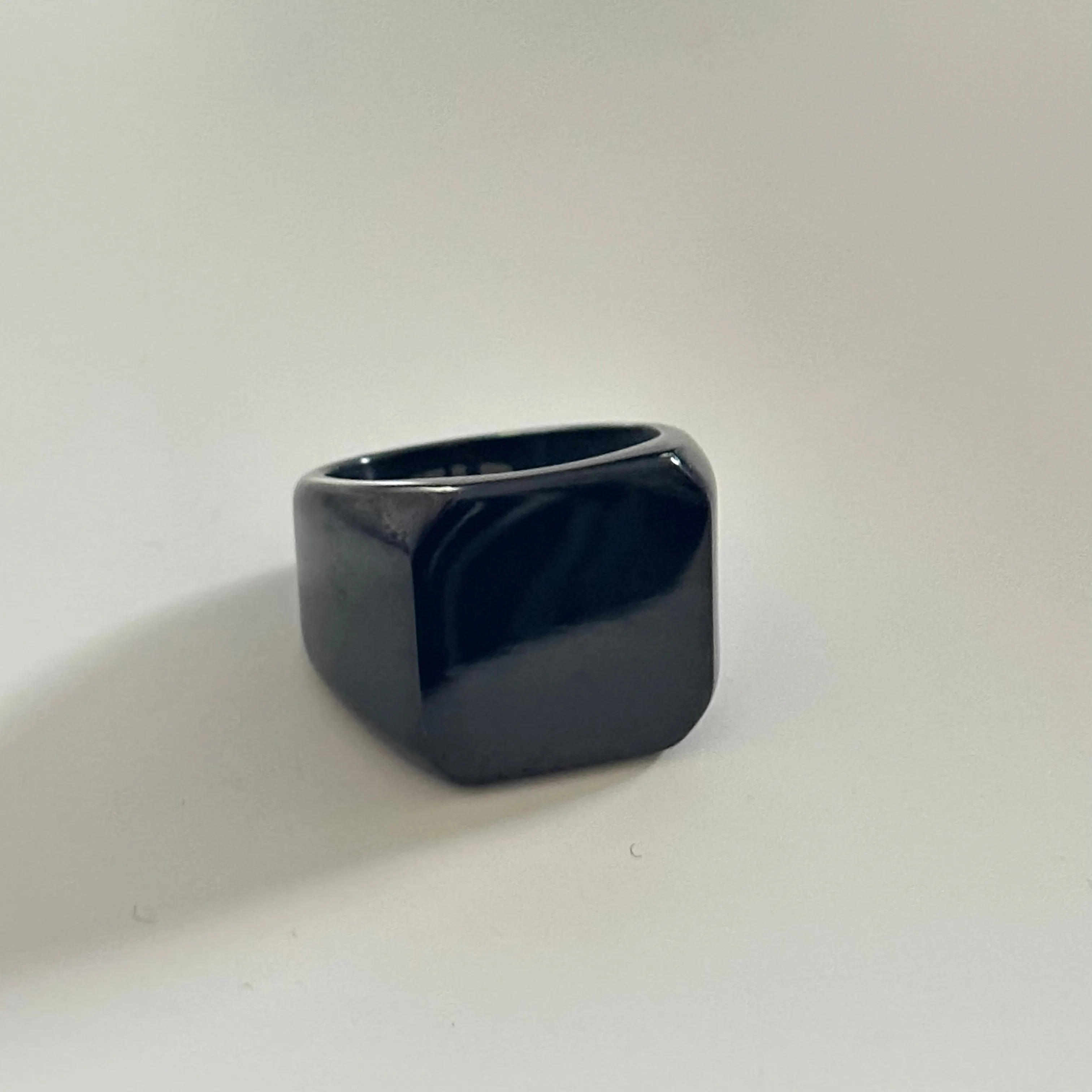 Stainless Steel Black Signet Ring - The Svartr Ring