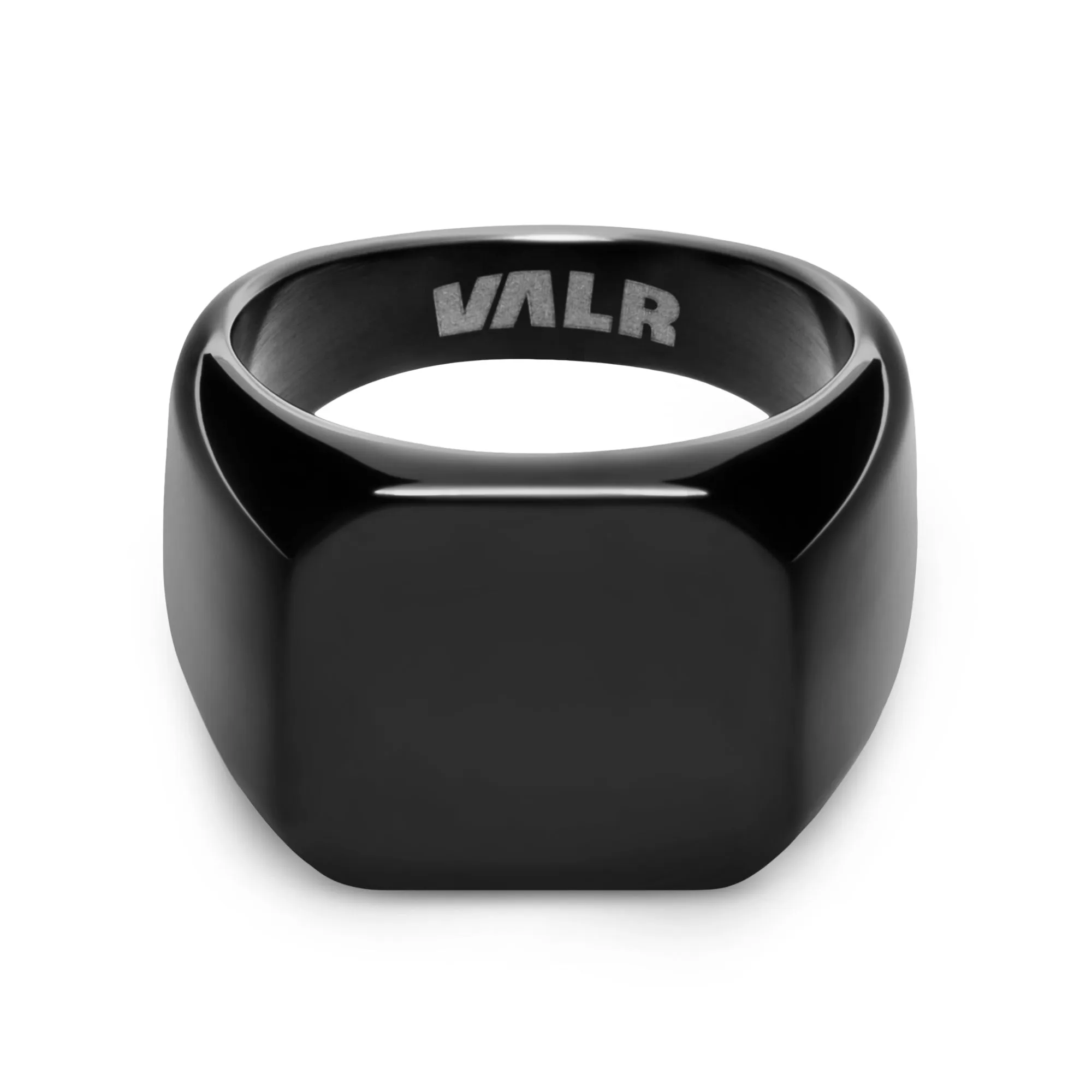 Stainless Steel Black Signet Ring - The Svartr Ring